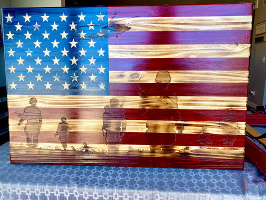 Wooden Soldier's March American Flag